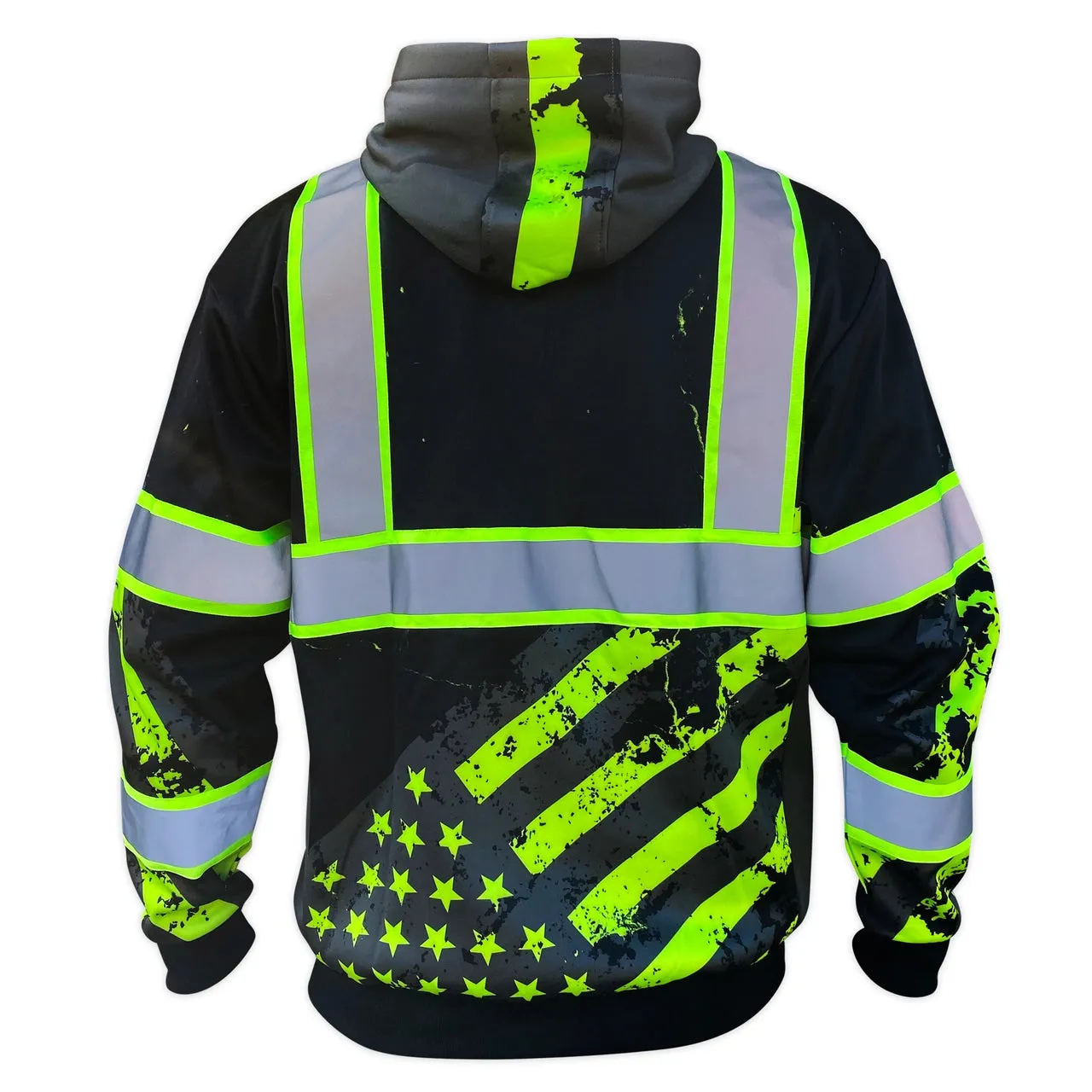 SafetyShirtz - SS360º Enhanced Visibility American Grit Stealth Zip-Up Safety Hoodie