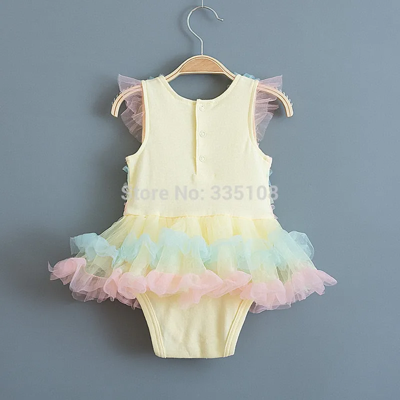 Summer Lace Tutu Dress with Matching Headband (Multiple Colors)