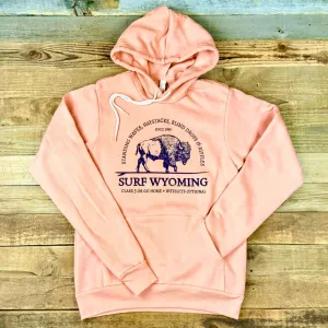 Surf Wyoming® Riffle Bison Fleece Hoodie - Peach