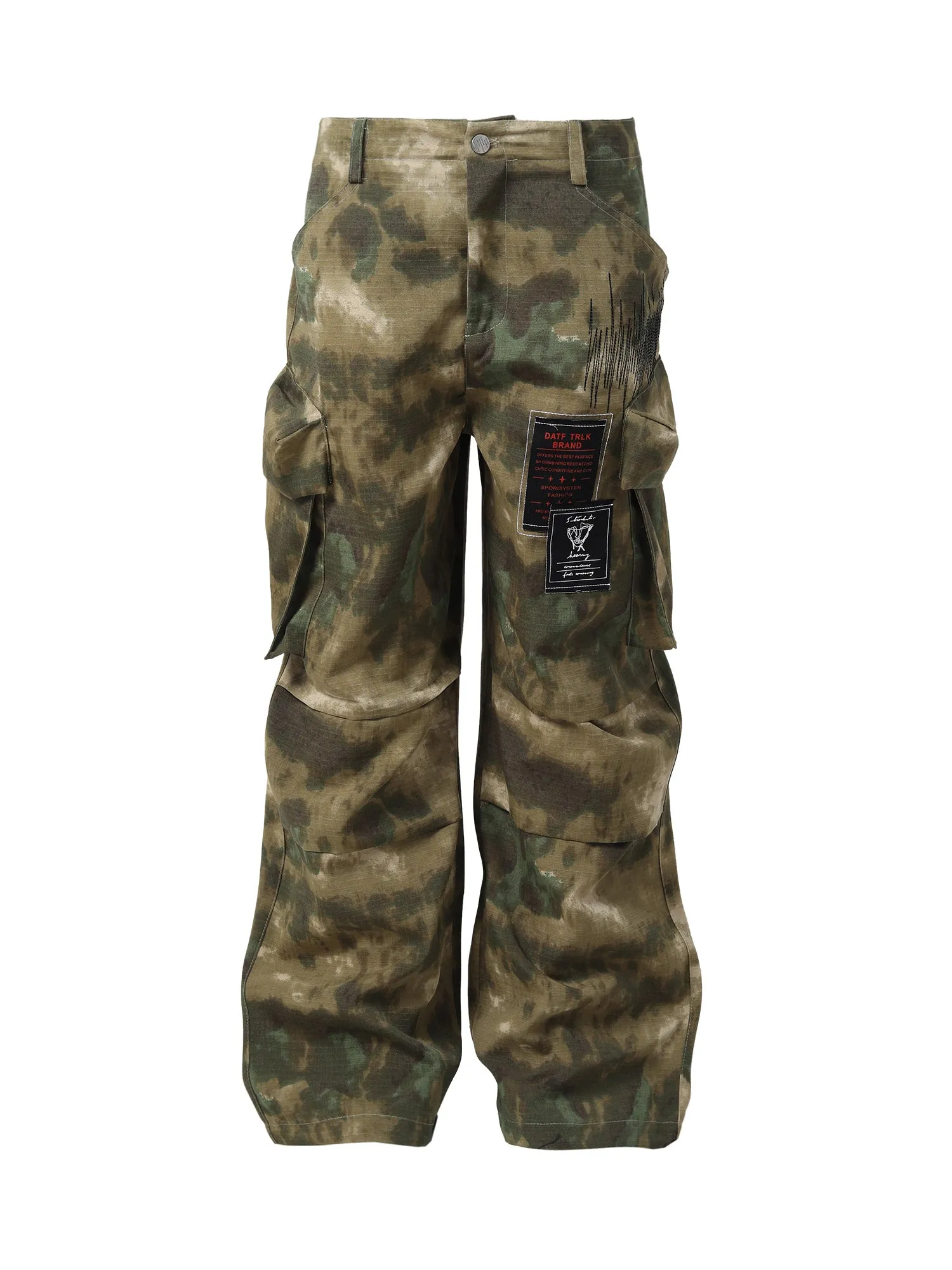 Thesupermade High Street Badge Camouflage Multi-Pocket Pants