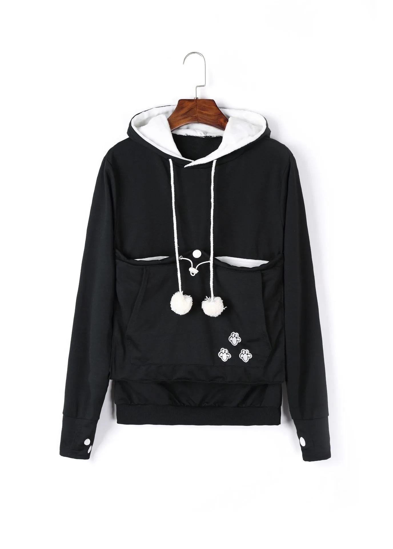 Winter Hoodies Pullover Sweatshirts With Cat Pocket For Women