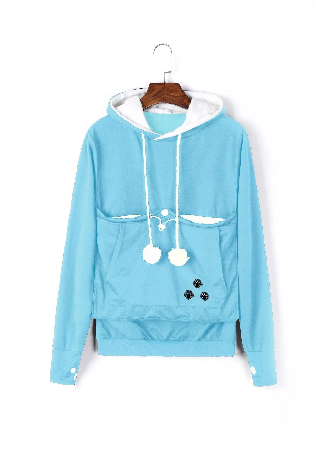 Winter Hoodies Pullover Sweatshirts With Cat Pocket For Women