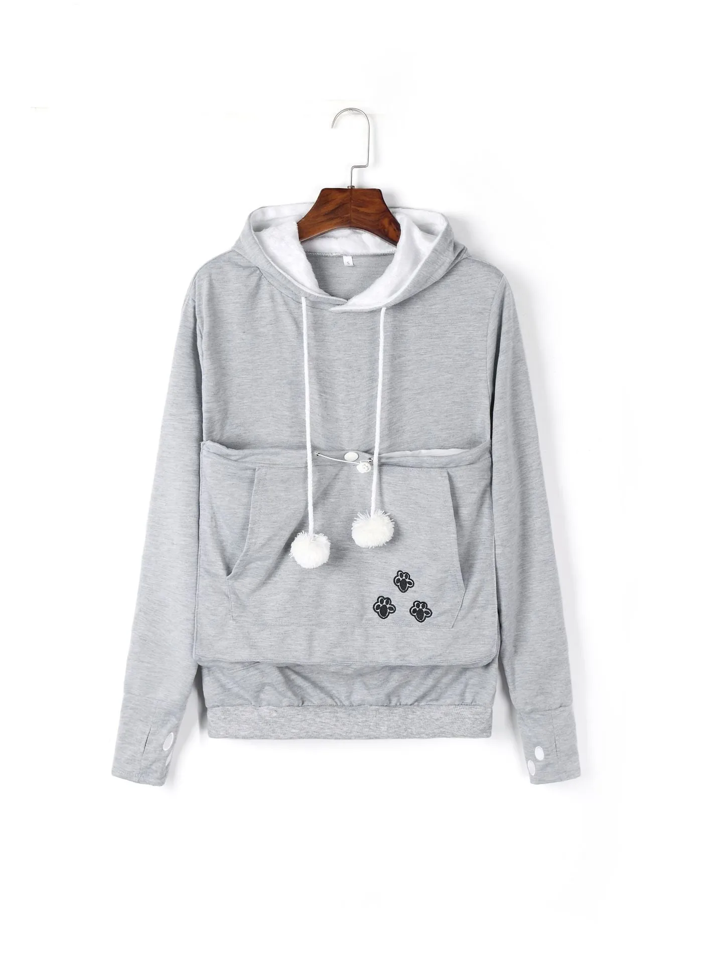 Winter Hoodies Pullover Sweatshirts With Cat Pocket For Women