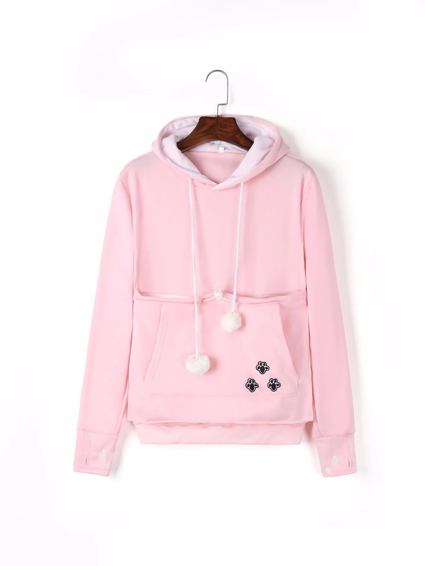 Winter Hoodies Pullover Sweatshirts With Cat Pocket For Women