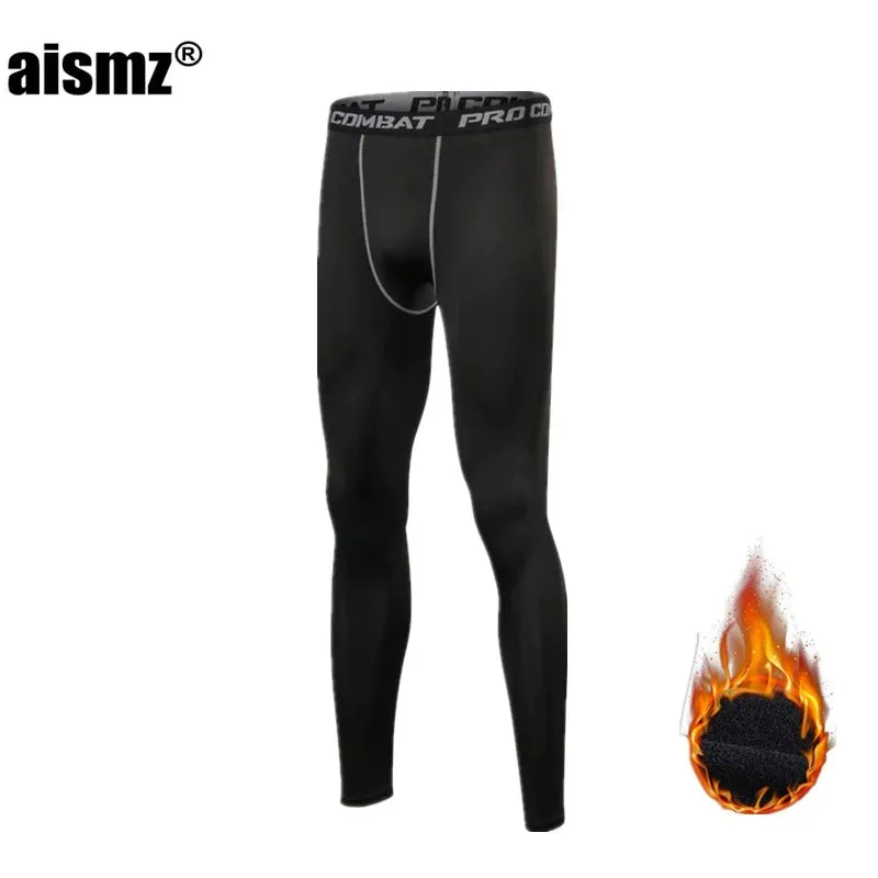 Winter Thermal Underwear Men Compression Fitness Fleece Man Sport First Layer Underwear Set Second Thermal Men's Skin Long Johns