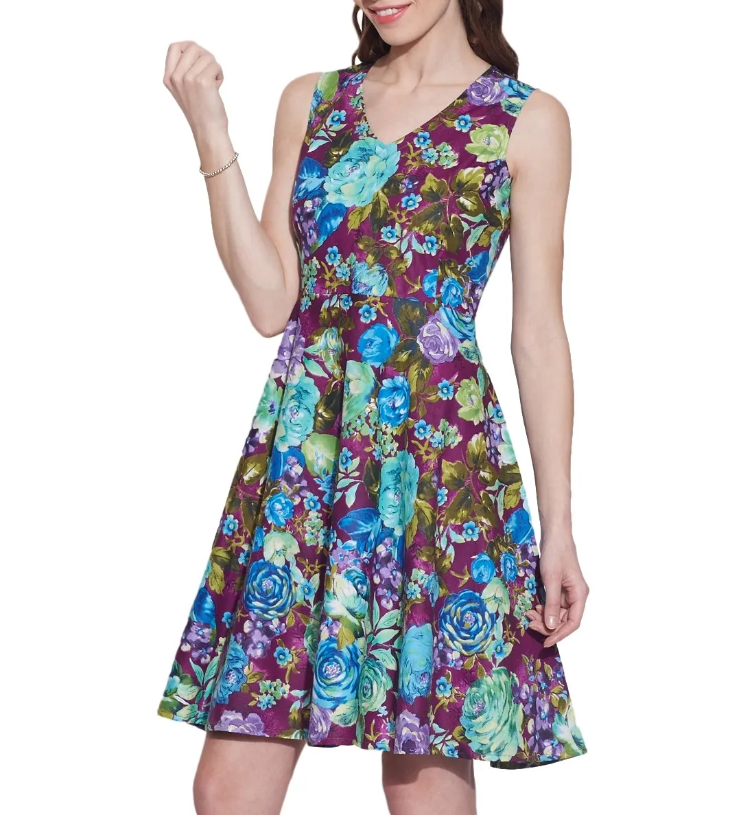 Womens Clothing Cotton Printed Dress,Machine washable,W-CPD40-1621, Size-40 Inch